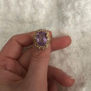 Statement Amethyst Ring - Size 7